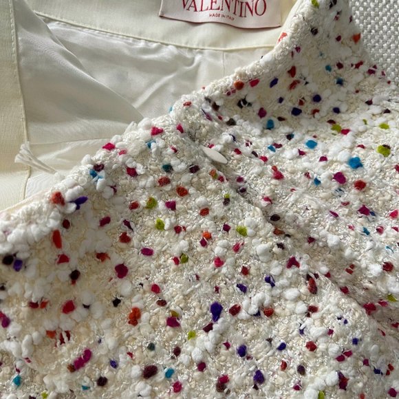 NEW WITH TAGS! VALENTINO IVORY MULTICOLOR COTTON TWEED SHORTS - Picture 11 of 13